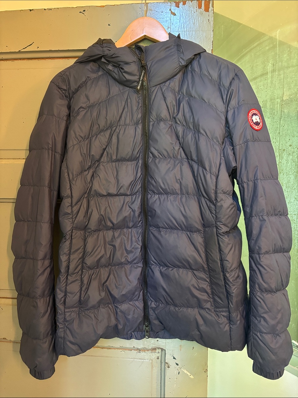 Canada Goose Navy Hooded Quilted Puffer Jacket
